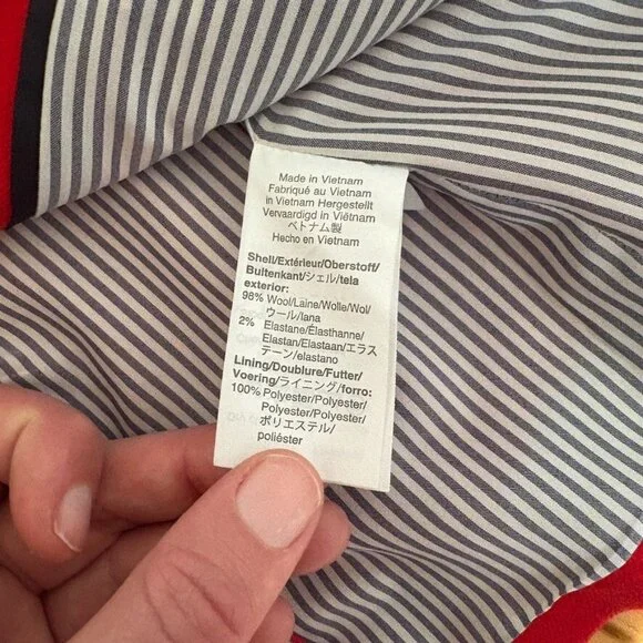 J. Crew Parke Blazer Women's 6 Red Wool blend Preppy Schoolboy Old Money Lined - Picture 5 of 14